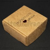 Scatola in Cartone Kraft Fantasia Handmade with love 5.5x5.5x2.5cm