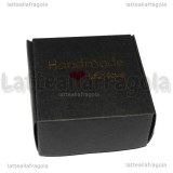 Scatola in Cartone Nero Fantasia Handmade with love 5.5x5.5x2.5cm