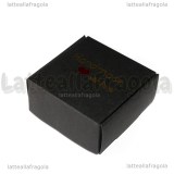 Scatola in Cartone Nero Fantasia Handmade with love 5.5x5.5x2.5cm