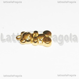 Ciondolo Orsetto in Acciaio Inox Dorato 19x10.5x4mm