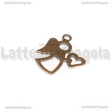 Ciondolo Angelo con Cuore in Acciaio Inox 18x15.5mm