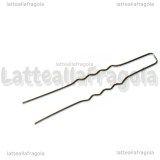 5 Forcine per capelli in metallo argentato 63x10mm