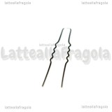 5 Forcine per capelli in metallo argentato 63x10mm