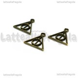 Charm Doni della morte Harry Potter in metallo color bronzo 13x12mm