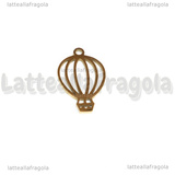 Ciondolo Mongolfiera in Acciaio Inox Dorato 28x11mm