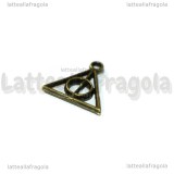 Charm Doni della morte Harry Potter in metallo color bronzo 13x12mm