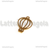 Ciondolo Mongolfiera in Acciaio Inox Dorato 28x11mm