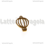 Ciondolo Mongolfiera in Acciaio Inox Dorato 28x11mm