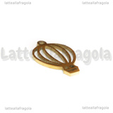 Ciondolo Mongolfiera in Acciaio Inox Dorato 28x11mm