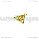 Charm Doni della morte Harry Potter in metallo gold plated 13x12mm