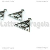 Charm Doni della morte Harry Potter in metallo argento antico 13x12mm