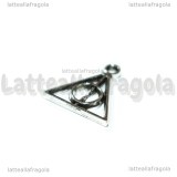 Charm Doni della morte Harry Potter in metallo argento antico 13x12mm