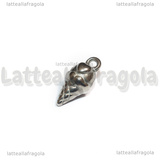 Ciondolo Cono Gelato 3D in Acciaio Inox 16.5x8x8mm