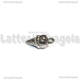 Ciondolo Cono Gelato 3D in Acciaio Inox 16.5x8x8mm