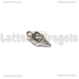 Ciondolo Cono Gelato 3D in Acciaio Inox 16.5x8x8mm