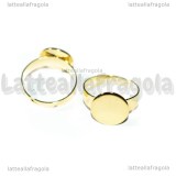 Base Anello in Acciaio Inox Dorato con piastra 12mm