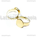 Base Anello in Acciaio Inox Dorato con piastra 12mm