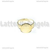 Base Anello in Acciaio Inox Dorato con piastra 12mm