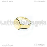 Base Anello in Acciaio Inox Dorato con piastra 12mm