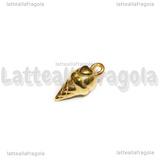 Ciondolo Cono Gelato 3D in Acciaio Inox Dorato 16.5x8x8mm