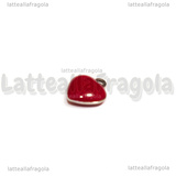 Charm Cuore in Acciaio Inox smaltato Rosso 8x9mm