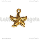 Ciondolo Stella Marina 3D in Acciaio Inox Dorato 21.5x17x3.5mm