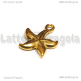 Ciondolo Stella Marina 3D in Acciaio Inox Dorato 21.5x17x3.5mm