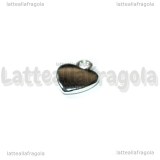 Charm Cuore in metallo argentato 12x10mm