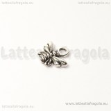 Ape double-face in metallo argento antico 11x10mm