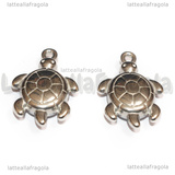 Ciondolo Tartaruga 3D in Acciaio Inox 28.5x19x7mm