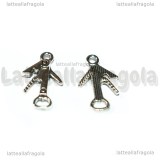 Charm Cavatappi in metallo argento antico 21x12mm