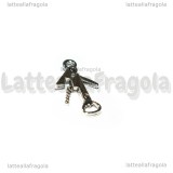 Charm Cavatappi Apribottiglie in metallo argento antico 21x12mm