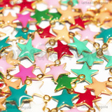 3 Stelle in Acciaio Inox Dorato smaltato colori misti 7mm