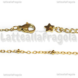 Bracciale in Acciaio Inox Dorato maglia rosario 2mm 18.5cm