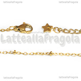 Bracciale in Acciaio Inox Dorato maglia rosario 2mm 18.5cm