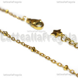 Bracciale in Acciaio Inox Dorato maglia rosario 2mm 18.5cm