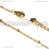 Bracciale in Acciaio Inox Dorato maglia rosario 2mm 18.5cm