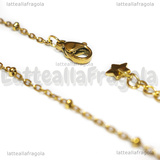 Bracciale in Acciaio Inox Dorato maglia rosario 2mm 18.5cm