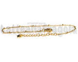 Bracciale in Acciaio Inox Dorato maglia rosario 2mm 18.5cm