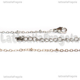 Bracciale in Acciaio Inox maglia rosario 2mm 18.5cm