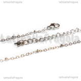 Bracciale in Acciaio Inox maglia rosario 2mm 18.5cm