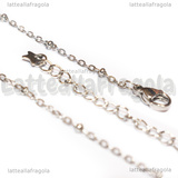 Bracciale in Acciaio Inox maglia rosario 2mm 18.5cm
