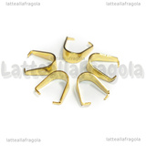 5 Portapendenti in Acciaio Inox Dorato 6.5x6x3mm
