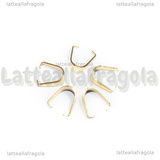 5 Portapendenti in Acciaio Inox Dorato 6.5x6x3mm