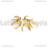 5 Portapendenti in Acciaio Inox Dorato 6.5x6x3mm