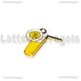 Ciondolo Limonata in metallo dorato smaltato 25x20mm