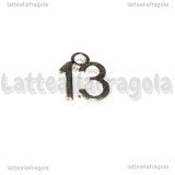 Charm numero 13 in metallo Silver Plated 12x10mm