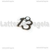 Charm numero 13 in metallo Silver Plated 12x10mm