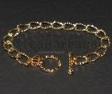 Bracciale maglia puntinata in metallo Gold Plated 21cm