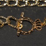 Bracciale maglia puntinata in metallo Gold Plated 21cm